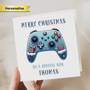 Personalised Christmas Card For Gamer Custom Xmas Gaming Gift For Son Brother - Picture 1 of 2