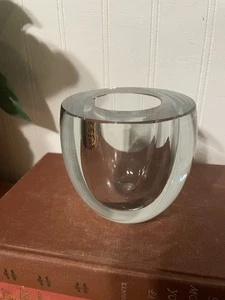 Gerda Stromberg Strombergshyttan Crystal Vase Or Votive Sweden UNSIGNED - Picture 1 of 10