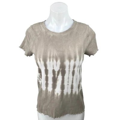 C&C California Women's Brown Tie Dye Short Sleeve Pullover Tee T-Shirt Top Sz M - Image 1 of 4