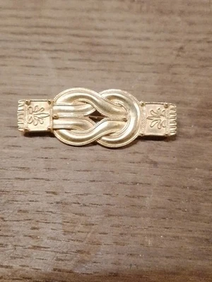 Vintage Goldton MMA Messing Seil Knoten Brosche Met Metropolian Museum New York - Bild 1 von 4