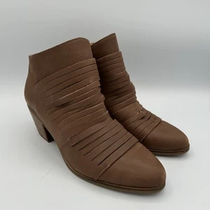 Stivaletti donna Lucky Brand Zavrina in pelle marrone tacco a blocco misura 9M - Foto 1 di 23