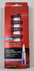 NEW Loreal Revitalift Derm Intensive 1.9% Hyaluronic Acid 7 Replumping Ampoules - Picture 1 of 6