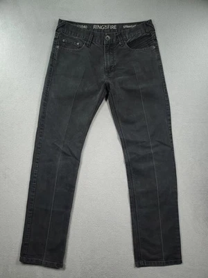 Мужские джинсы Ring of Fire 32x32 черные узкие прямые с заниженной талией темная вареная джинсовая ткань - Изображение 1 из 4