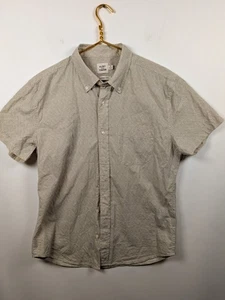 Flint and Tinder Shirt Mens M Tan Short Sleeve Western Print Button Down - Picture 1 of 8