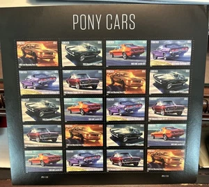 Nueva hoja de 20 USPS Forever PONY CARS 2021 Mustangs Cougars Series FV $15,60 - Imagen 1 de 2