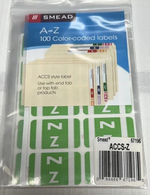 SMEAD letter “Z” 100 Colored Labels - Image 1 of 4