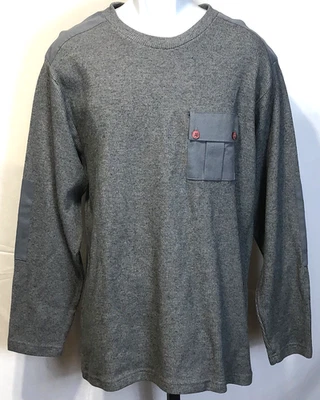 Arizona jersey shirt L Gray Long sleeve Pocket Ribbed Knit Cotton Classic - Image 1 of 4