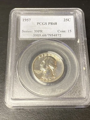 1957 Washington Quarter PCGS PR68 Proof 25C - Image 1 of 4
