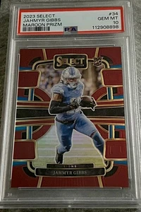 2023 SELECT JAHMYR GIBBS ROOKIE MAROON PRIZM RC #34! SP #D /149! PSA 10 Gem Mint - Picture 1 of 6