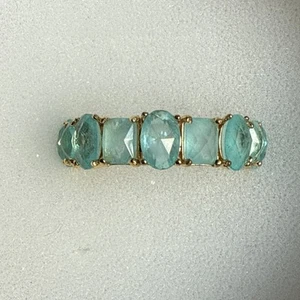 Bomb Party š©µResort Wear ring Size 8 āTropical Oasisā Aquamarine Gold Plating - Picture 1 of 5