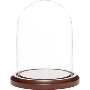Plymor 4 inch x 5.25 inch Glass Display Dome Cloche (Dark Wood Base) - Picture 1 of 3
