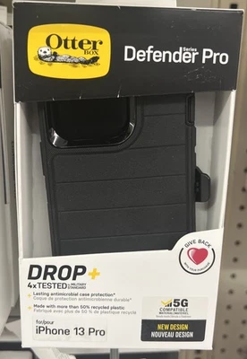 New OtterBox Rugged Anti-Microbial Defender Pro iPhone 13 Pro Black Belt Clip - Image 1 of 3