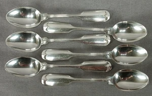 6er Set Frank W Smith Geige Fadenmuster Sterlingsilber Demitasse Löffel - Bild 1 von 11