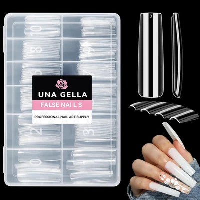 Full Cover Nail Tips Square Gel Nails 120 PCS No C Curve XXL Extra Long Straight - Image 1 of 4