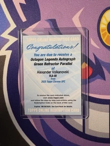 2025 Topps Chrome UFC Alexander Volkanovski Redemption Octagon Legend Auto - Picture 1 of 2