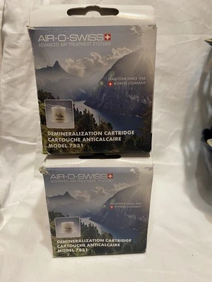 2 GENUINE OEM AIR-O-SWISS 7531 ULTRASONIC HUMIDIFIER DEMINERALIZATION CARTRIDGE - Image 1 of 4
