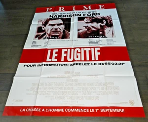 THE FUGITIVE FRENCH 47" x 63" NICE LARGE HARRISON FORD TOMMY LEE KOPELSON - Picture 1 of 4