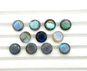 Lote de 27 piedras preciosas sueltas de corte redondo de labradorita natural 8 mm 50 CT - Imagen 1 de 6