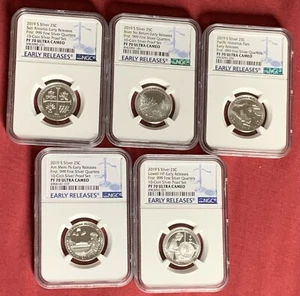 2019 S Silver Proof Quarter Set ￼NGC PR70 UlTRA CAMEO early Release ￼first 5 C - Picture 1 of 4