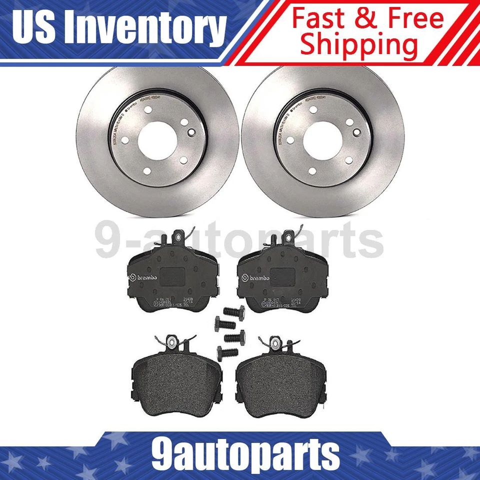 Rotores de freno delanteros Brembo OE pastillas metálicas para Mercedes-Benz C220 1994-1996 Foto 1 de 4