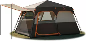 Large Tent 6-8 Person,Family Cabin Tents,Straight Wall,3 Doors and 3 Windows wit - Picture 1 of 9