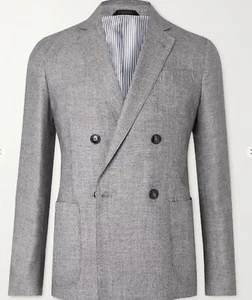 NEW Giorgio Armani Black $3195 Double-Breasted Silk Cashmere Blazer Jacket 42R - Picture 1 of 6