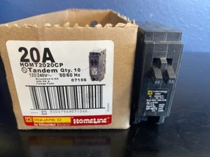 Homeline HOMT2020 zwei 1-polig 20 AMP 120 240 V AC Tandem Stecker quadratisch D Breaker - Bild 1 von 4