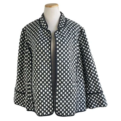 Chaqueta Chicos Talla XL Polar Negro Blanco Lunares Bolsillos Delanteros Abiertos Foto 1 de 4