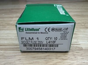 Littelfuse FLM-1 FLM1 FLM 1A 250Vac Time-Delay Fuse Box Of 10 - Picture 1 of 2