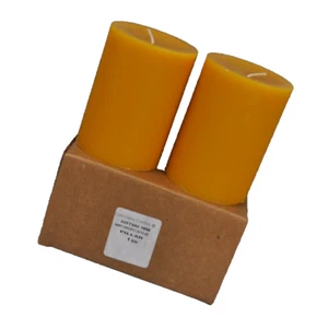 Colonial Candle 3 X 4 Unscented Pillar Amber Box Of 2 - Picture 1 of 8