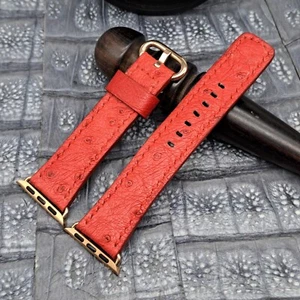 Ostrich Leather Watch Band for Apple Watch size 38/40/41mm Exotic Leather - Picture 1 of 12