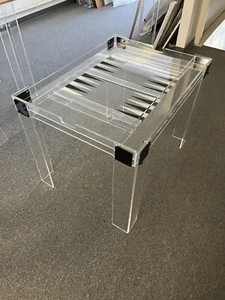 Backgammon, Chess, & Checkers Table Handmade Luxury Designer Acrylic Table - Picture 1 of 18