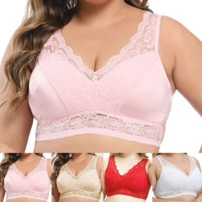 Women Bras Wireless Treasure Underwear Plus Size Lingerie Bralette Full Cup Vest - Image 1 of 4