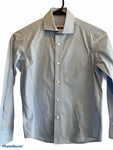 JOSEPH ABBOUD Boys Size 8 Blue Button Up Long Sleeve Dress Shirt Cotton Blend - Picture 1 of 3