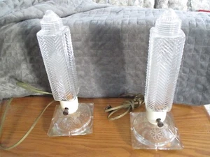 Circa 1930's Art Deco Skyscraper Boudoir Lamp Pair - Picture 1 of 9