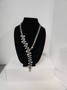 The Limited 22" Opening With 5" Hang Over Black & Silver Toned Chain With Smokey - Picture 1 of 7