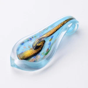 Tropfen Dichroic Glasanhänger PVC Kette Anhänger Türkis Gelb Rot Blau Grün