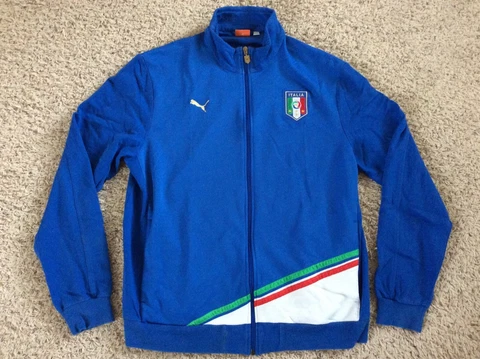 ITALIA Puma Sports Zipper Sweatshirt XL Blue FIGC FUTBOL Team Italy STYLISH Cover
