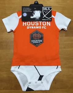 Houston Dynamo FC MLS Baby Infant Size 12M 3-Piece Creeper Hat & Bootie Set - Picture 1 of 5