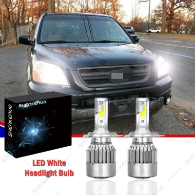 Белая светодиодная лампа дальнего/ближнего света для HONDA Pilot 2003 2004 2005 -2X 6000K - Изображение 1 из 4