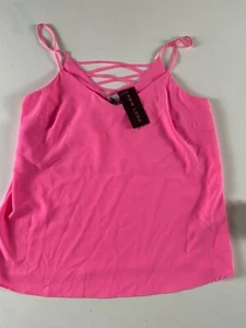New Look UK size 8 pink polyester shoulder strap top - Picture 1 of 7