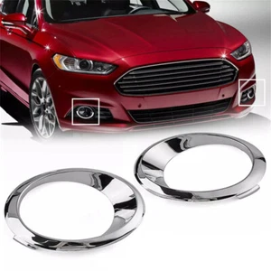 2 x Front Fog Light Cover Trim Ring Bezel Chrome For Ford Mondeo /Fusion 2013-16 - Picture 1 of 6