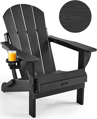 Folding Chair Wood Texture for Patio, Weather Resistant, Plastic Fire Pit Chair - Image 1 of 4