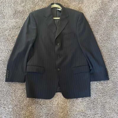 Zanetti Men's Italian Pinstripe Wool Suit Jacket Size 40S business Career - Image 1 of 4