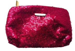 Women’s Pink Sequin Zip Up Purse Clutch Bag vtd - Picture 1 of 3
