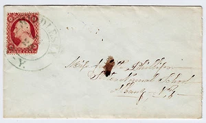 #25 - 3 centesimi 1857 con verde "MIDDLESEX/APR/26/N.-Y." CDS per Stati Scuola Normale - Foto 1 di 2