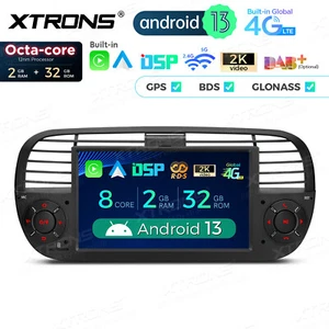 7" Android 13 8-Core CarPlay Car GPS Stereo Radio 4G WiFi NAV For Fiat 500 07-15 - Picture 1 of 15