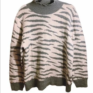La Vie Rebecca Taylor Animal Print Wool Alpaca Blend Sweater NWT - Picture 1 of 8