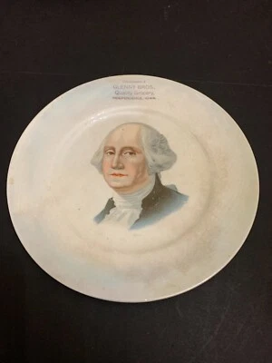 Antiguo Glenny Bros. Plato de publicidad de comestibles Independence Iowa Foto 1 de 3