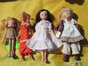 NICE, CUTE, BEAUTIFUL FOUR SMALL DOLLS, DAWN, LOTTIE ,TM &MGA DOLL,& WOODEN DOLL - Picture 1 of 5